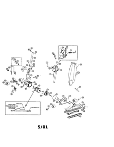 Metal Uprights Diagram and Parts List for 1018  Dirt Devil Upright Vacuum